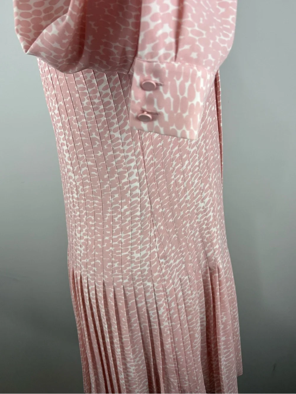 Kate Spade New York Womens Size 6 Pink Pleated Georgette Dress Tie Neck Coquette